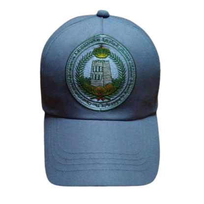 Light blue cap with round emblem